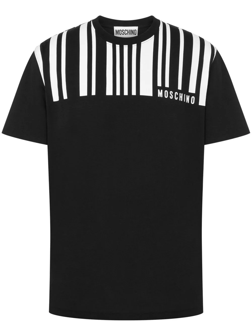 Barcode-Print Cotton T-Shirt by Moschino