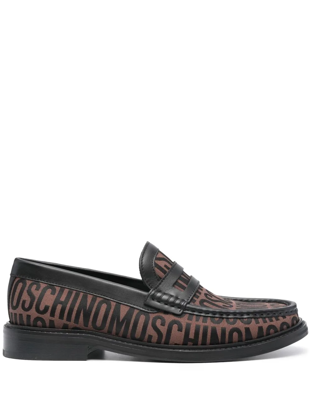 Logo-Jacquard Canvas Loafers by Moschino