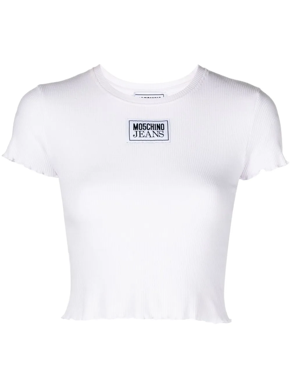 Logo-Appliqué Cropped T-Shirt by MOSCHINO JEANS