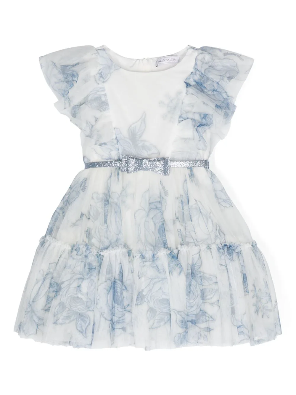 Rose-Print Tulle Dress by Monnalisa