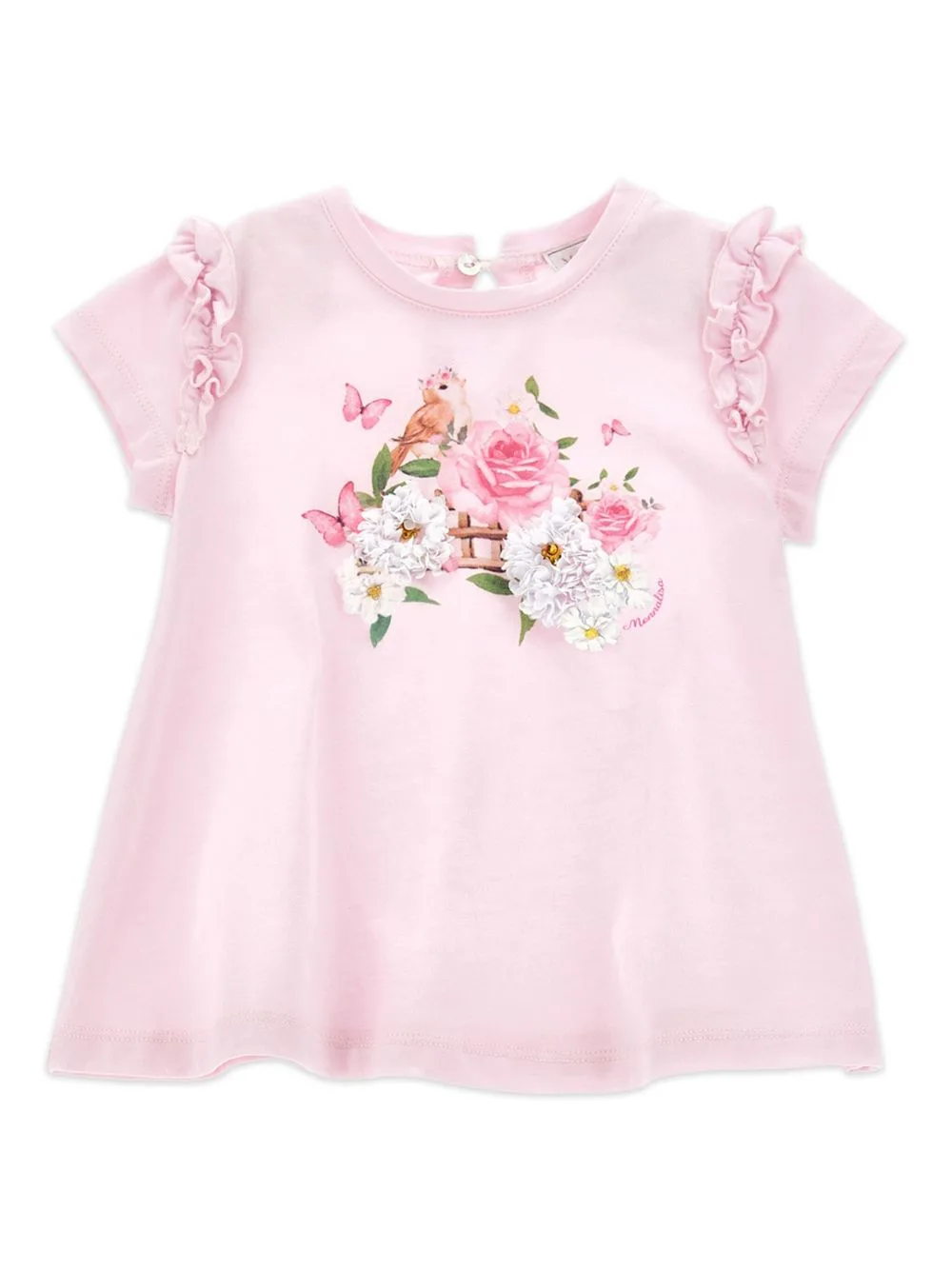 Floral-Print Cotton T-Shirt by Monnalisa