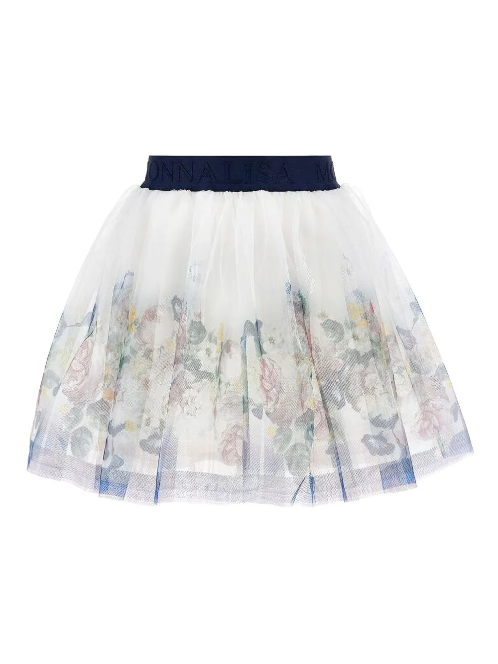 Floral-Print Tulle Skirt by Monnalisa