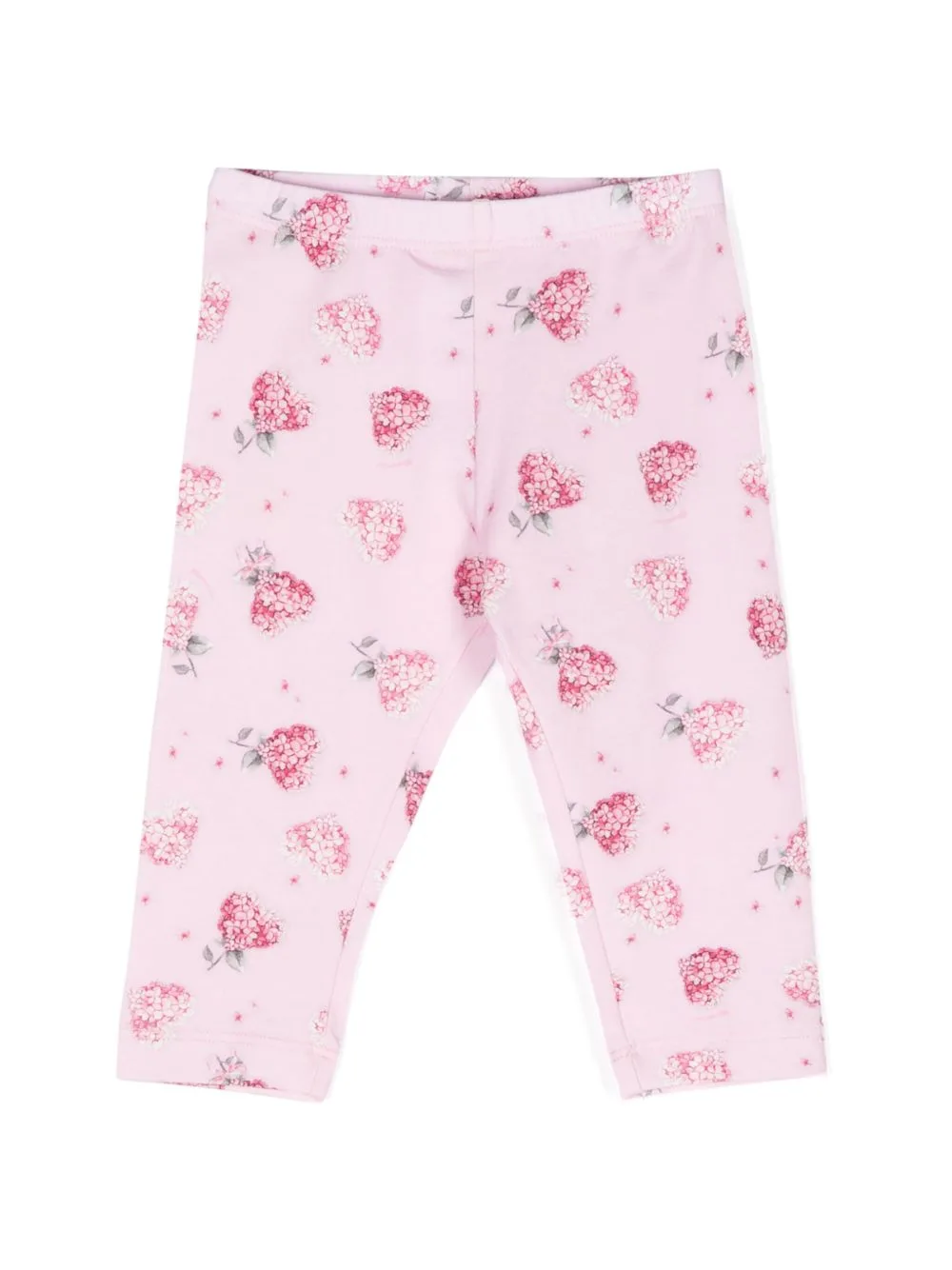 Floral Hearts-Printed Leggings by Monnalisa