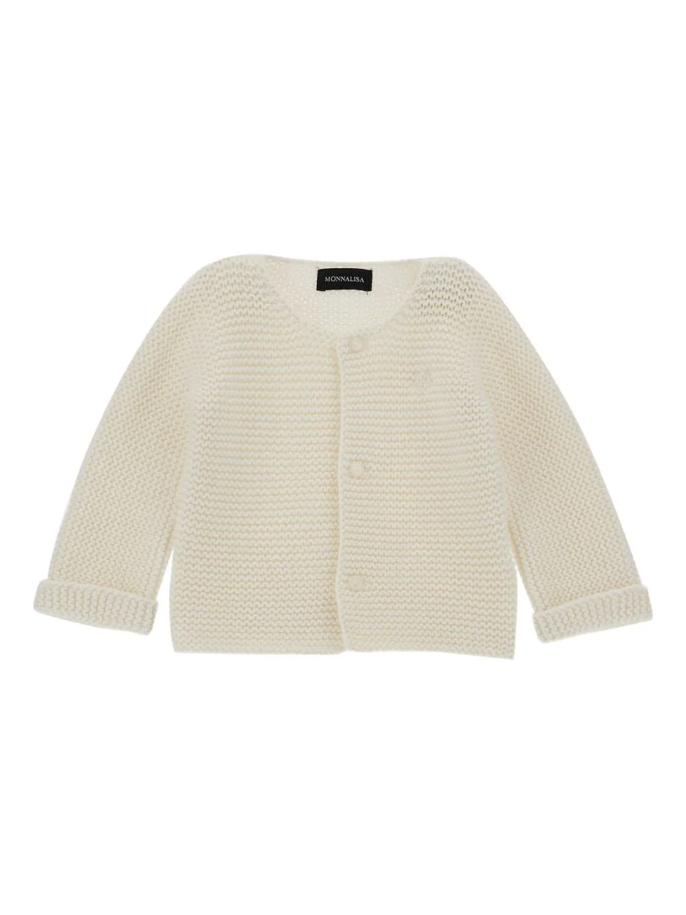Embroidered-Logo Cardigan by Monnalisa