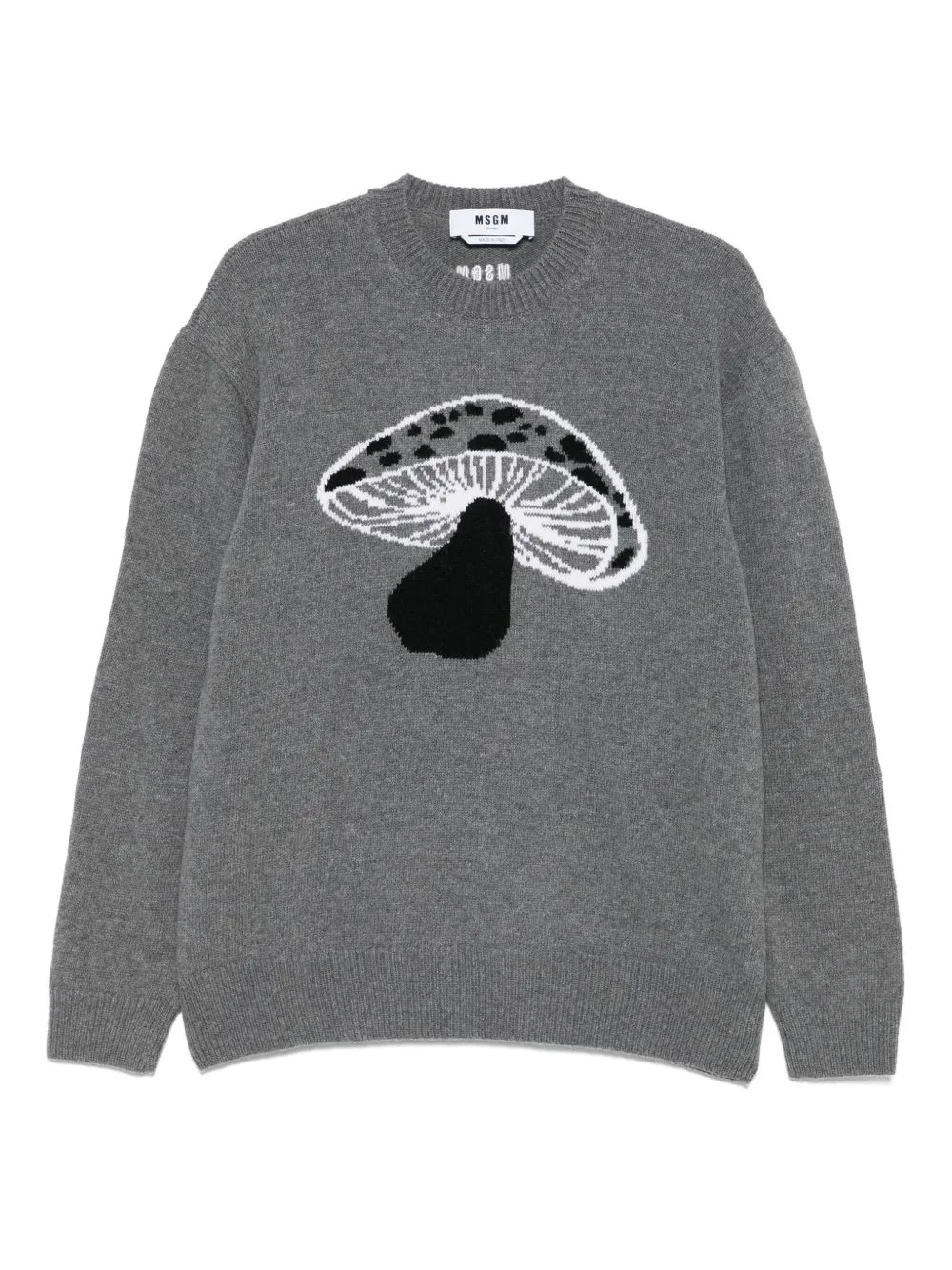 Mushroom-Intarsia Wool-Blend Sweater by MSGM