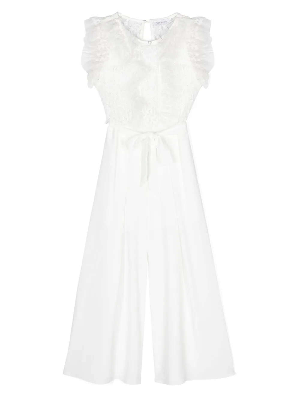 Floral-Lace Ruffled Jumpsuit by Monnalisa