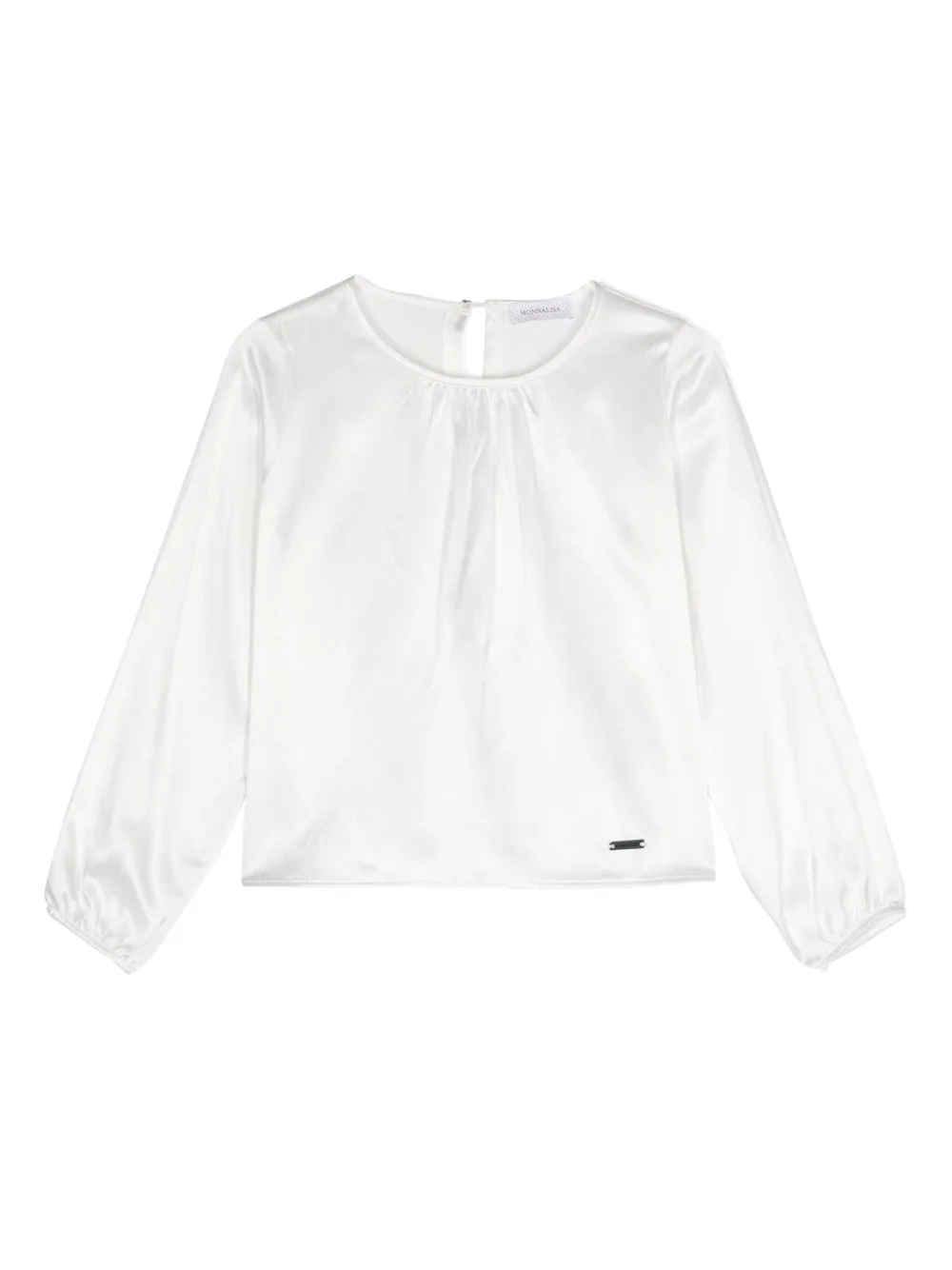 Ruched-Detail Satin Blouse by Monnalisa