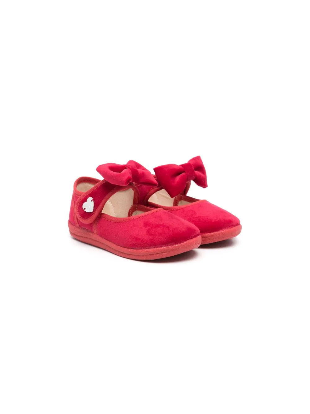 Bow-Detailed Velvet Ballerinas by Monnalisa