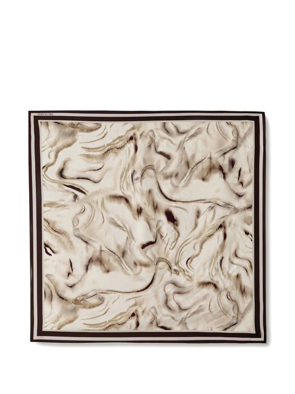 Marble-Print Bordered Scarf by Trussardi