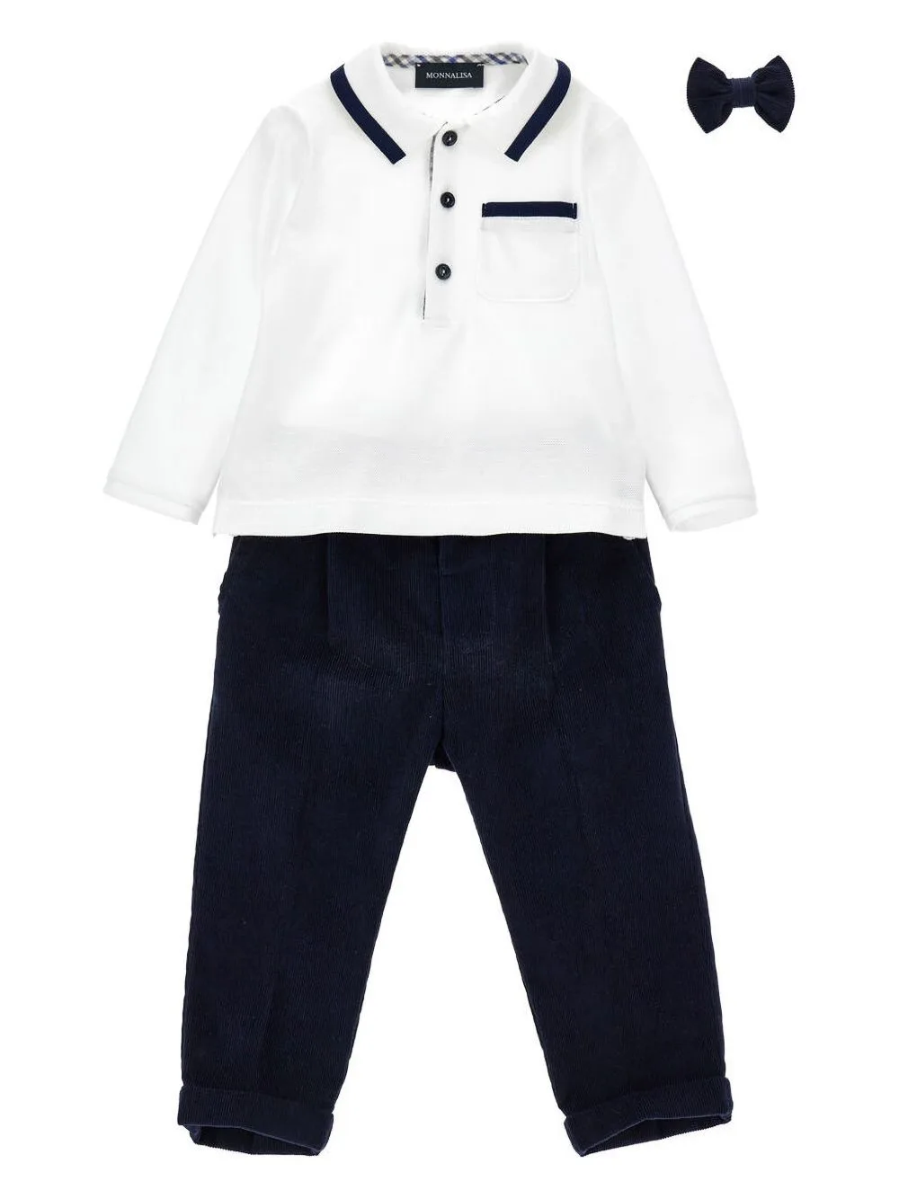 Polo-Shirt Corduroy Trousers Set by Monnalisa