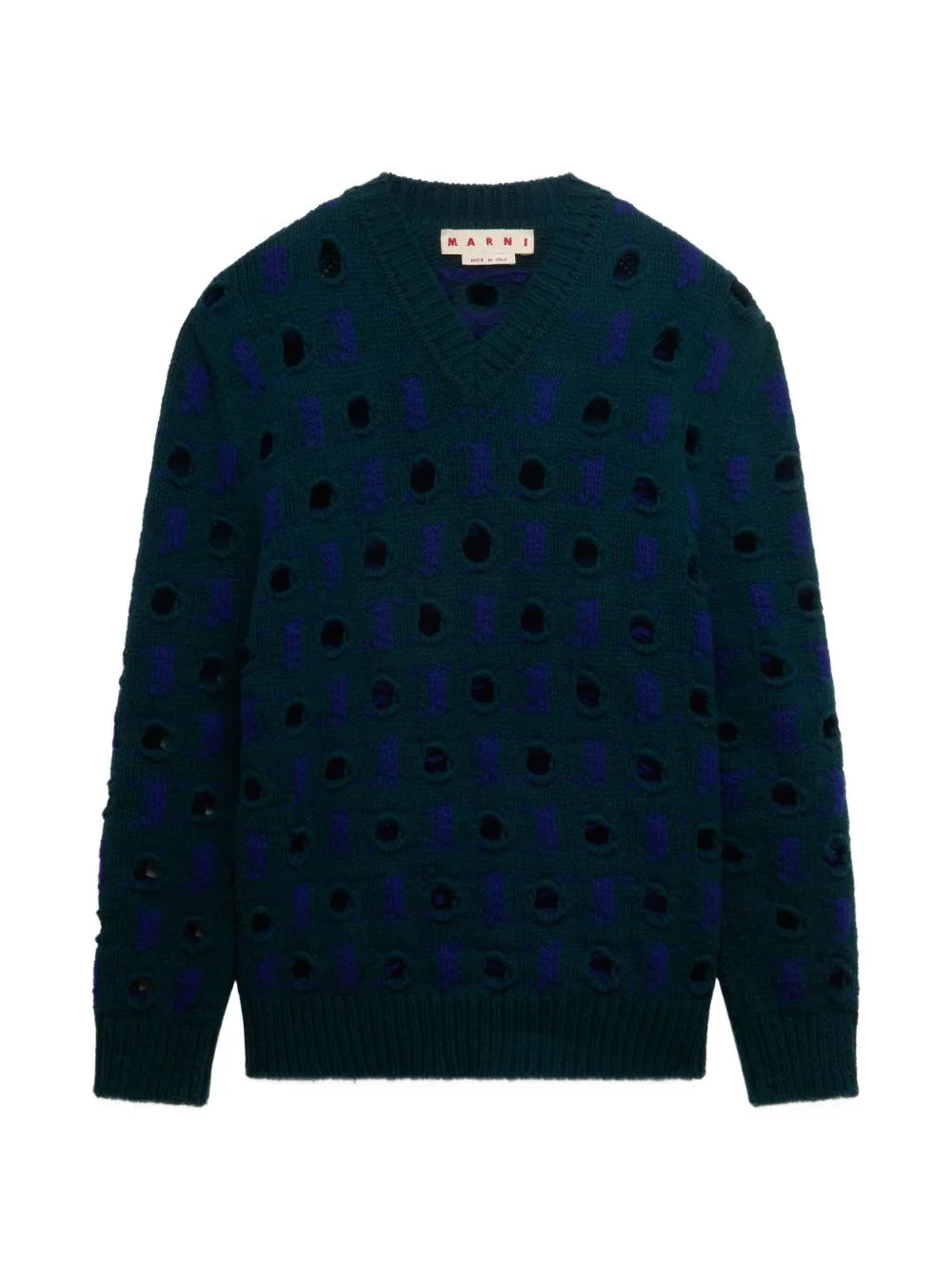 Wool-Cashmere Sweater with Cut-Out Polka Dots by Marni