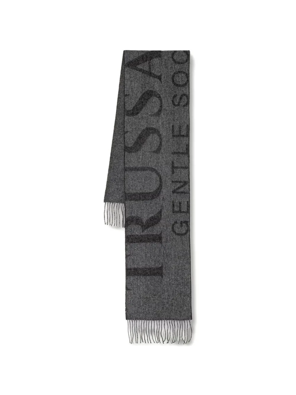 Gentle Society Logo-Print Fringed Scarf by Trussardi