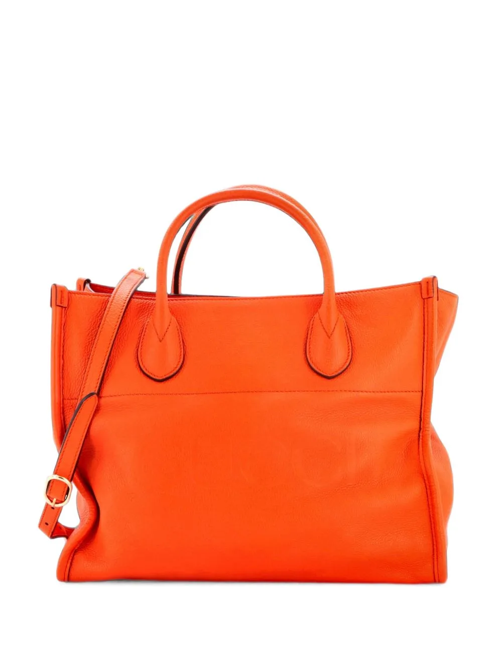 Logo Embossed Leather Small Tote Bag by Gucci Pre-Owned