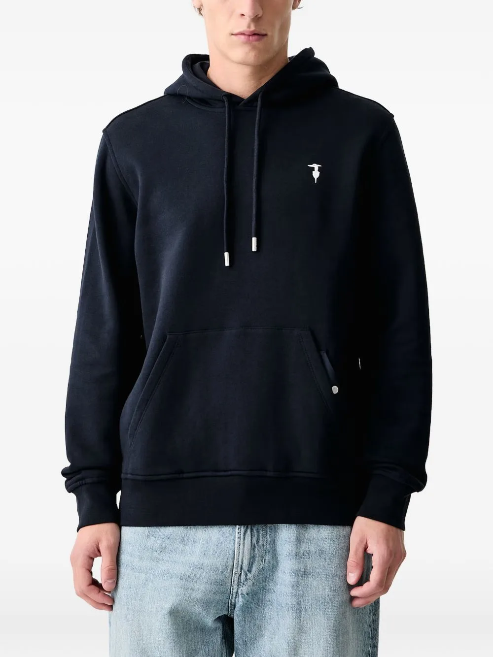 Embroidered-Logo Drawstring Hoodie by Trussardi