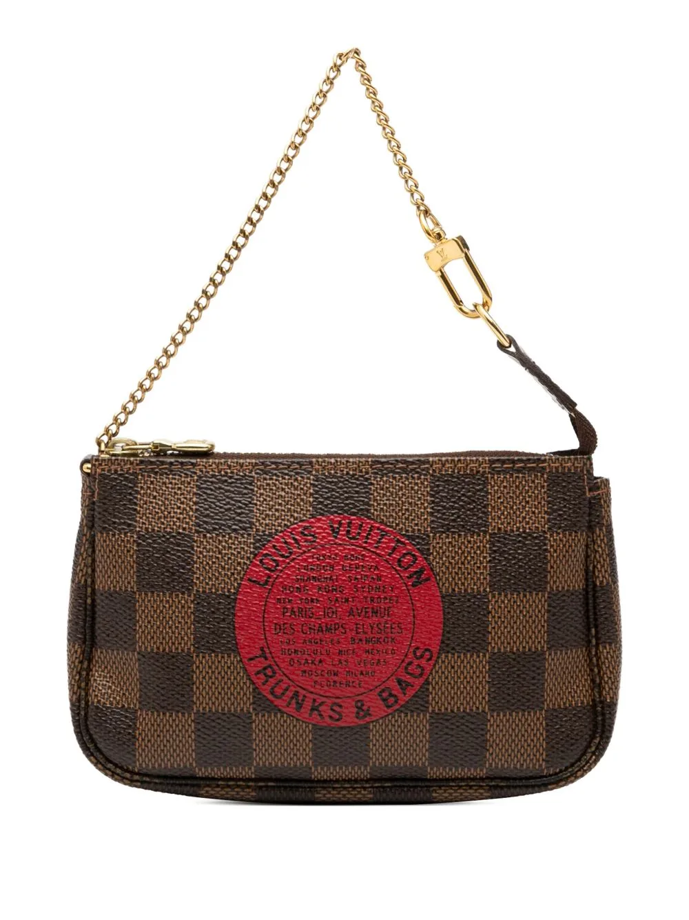 2008 Damier Ebene Trunks and Bags Mini Pochette Accessoires Handbag by Louis Vuitton Pre-Owned