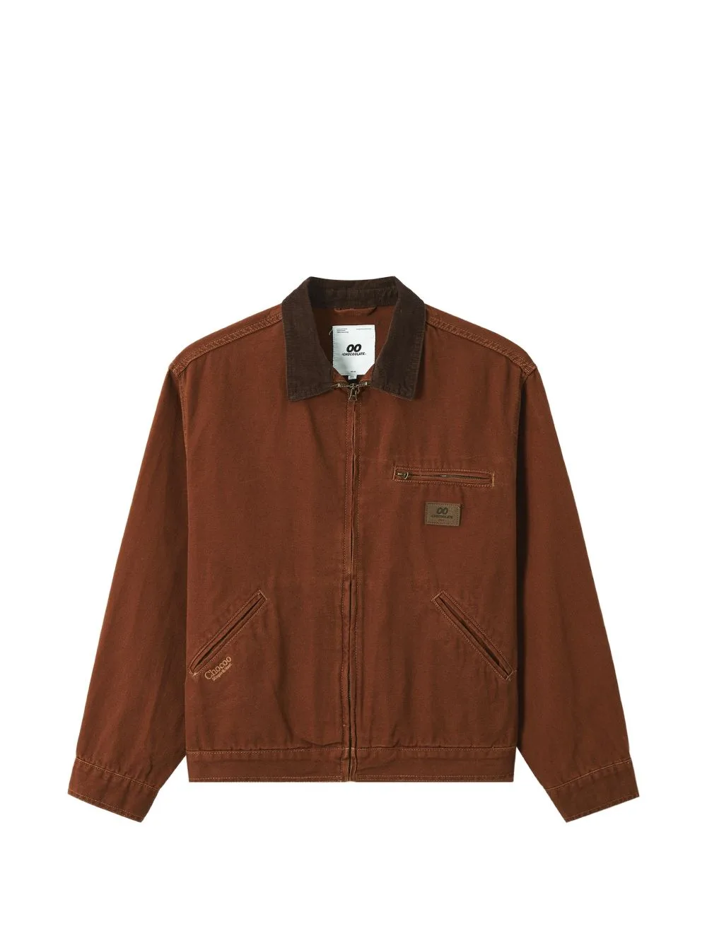 Corduroy-Collar Zip-Up Jacket by CHOCOOLATE