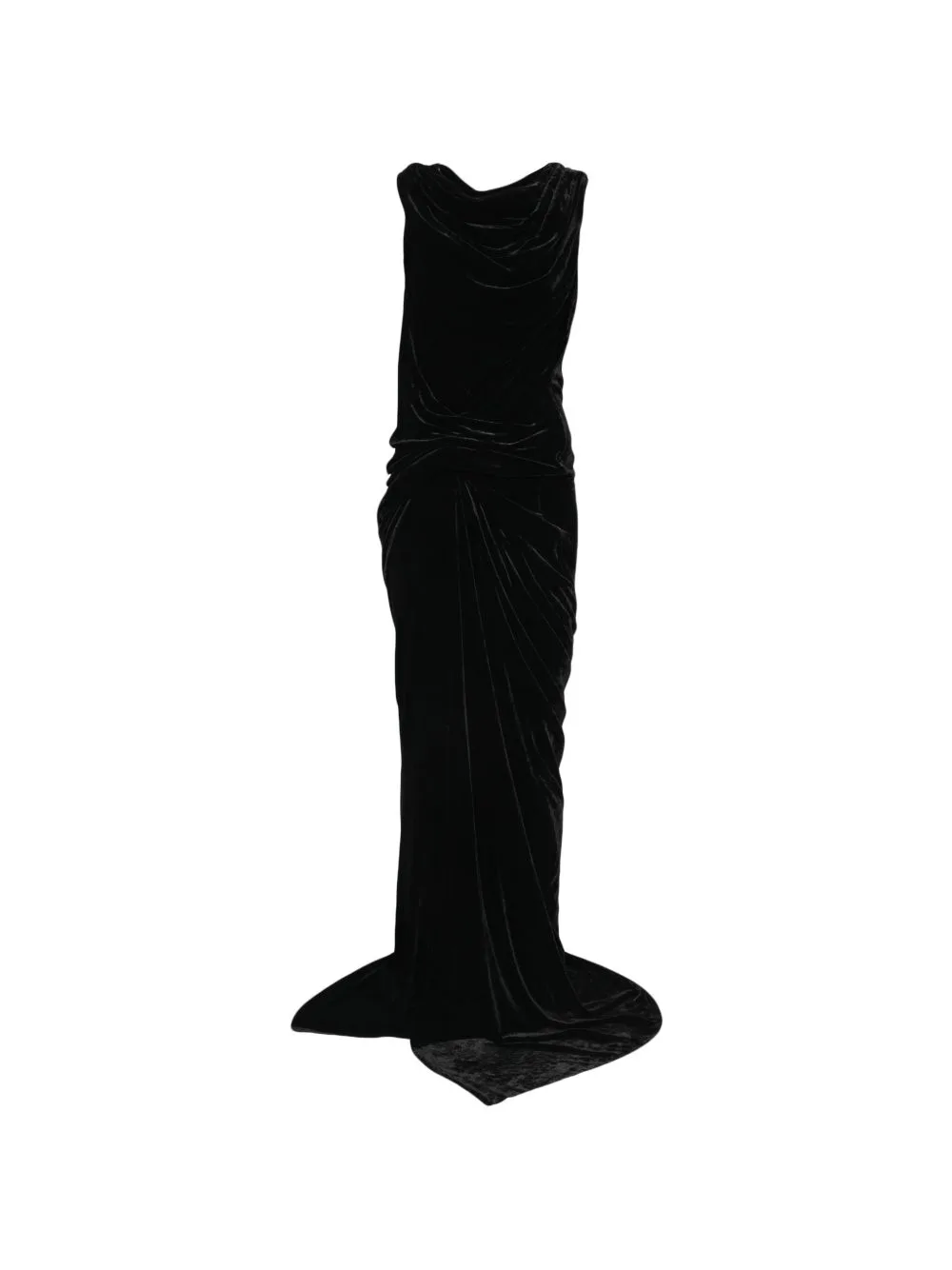 Draped Velvet Maxi Dress by Rick Owens