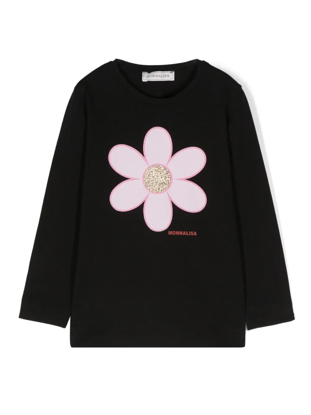 Flower-Print Glittered T-Shirt by Monnalisa