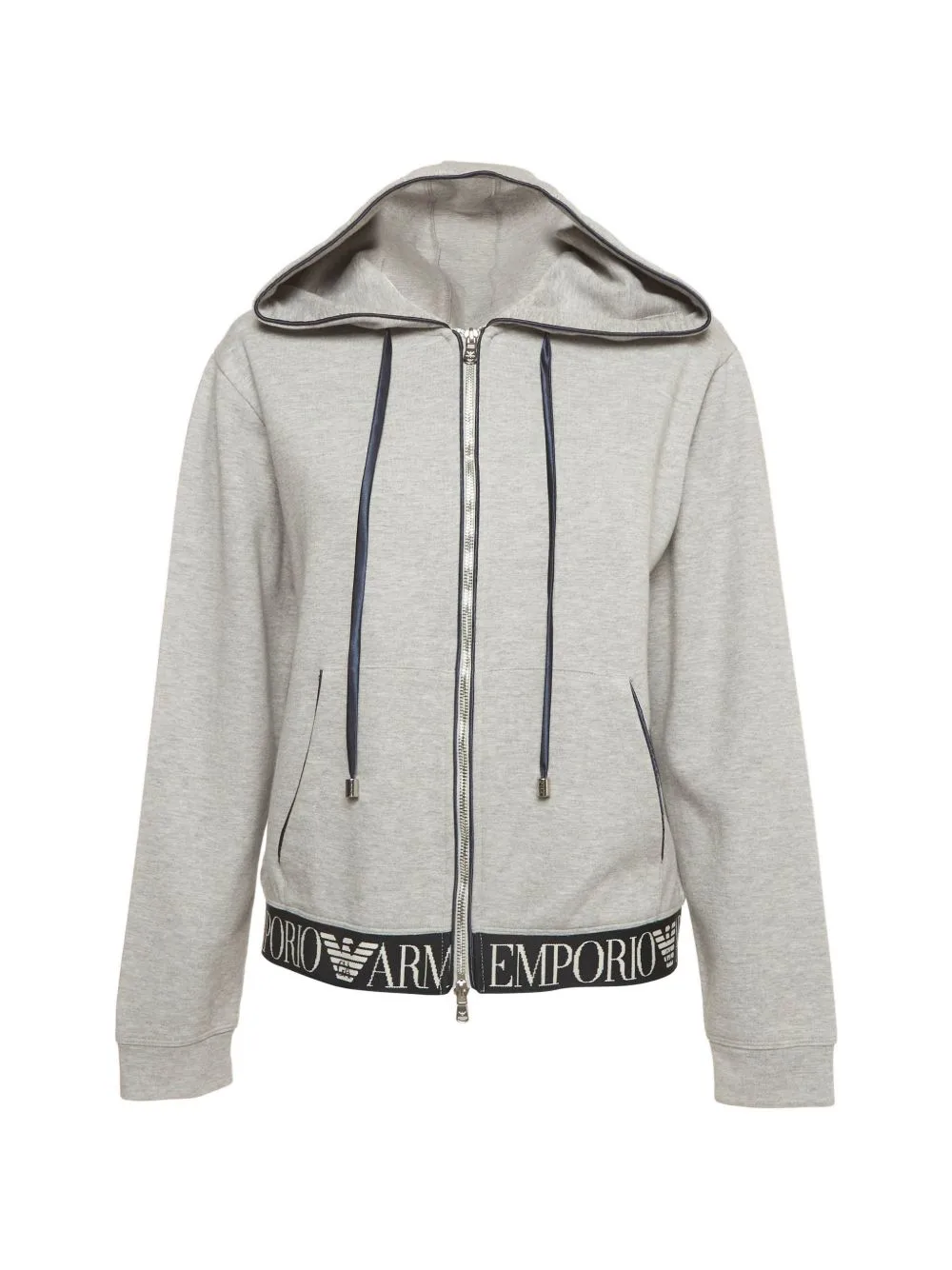 Logo Tape Zip-Up Hoodie by Emporio Armani Pre-Owned