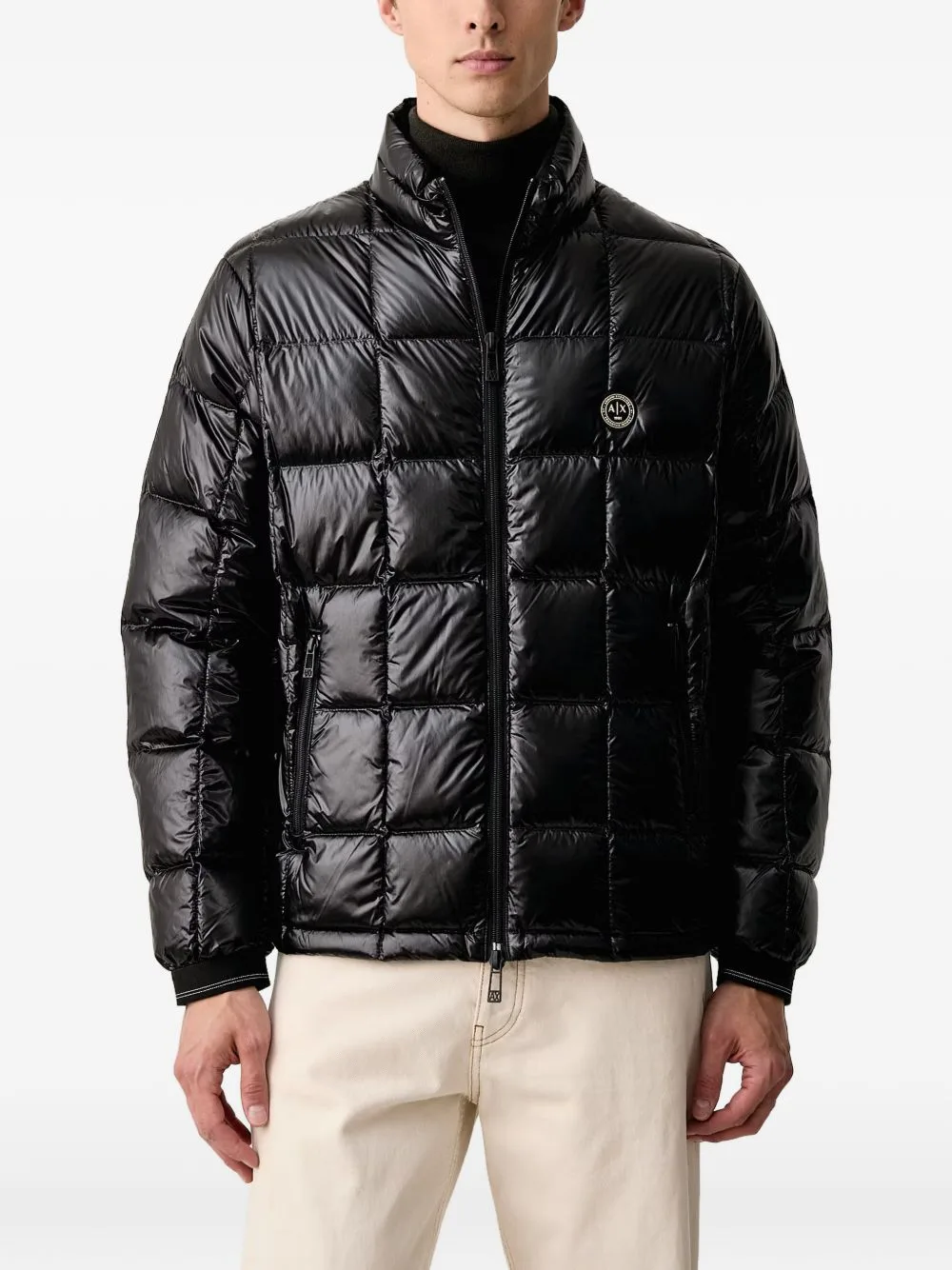 Quilted Logo-Patch Jacket by Armani Exchange