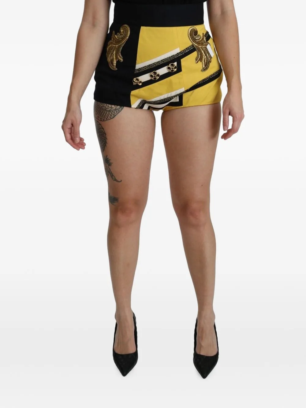 Embroidered Crystal-Embellished Shorts by Dolce & Gabbana