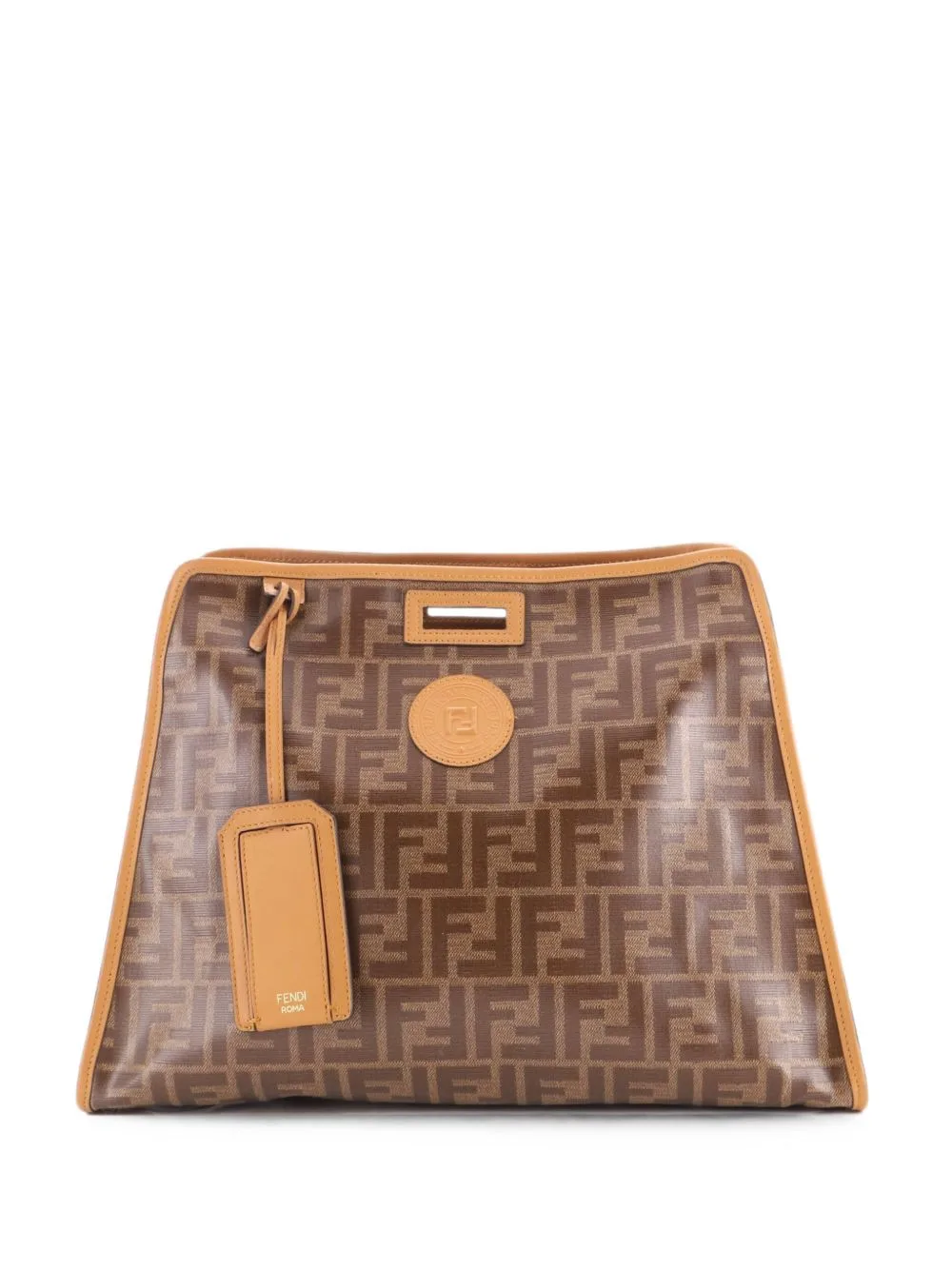 Peekaboo Defender Zucca Coated Canvas Medium Tote Bag by Fendi Pre-Owned