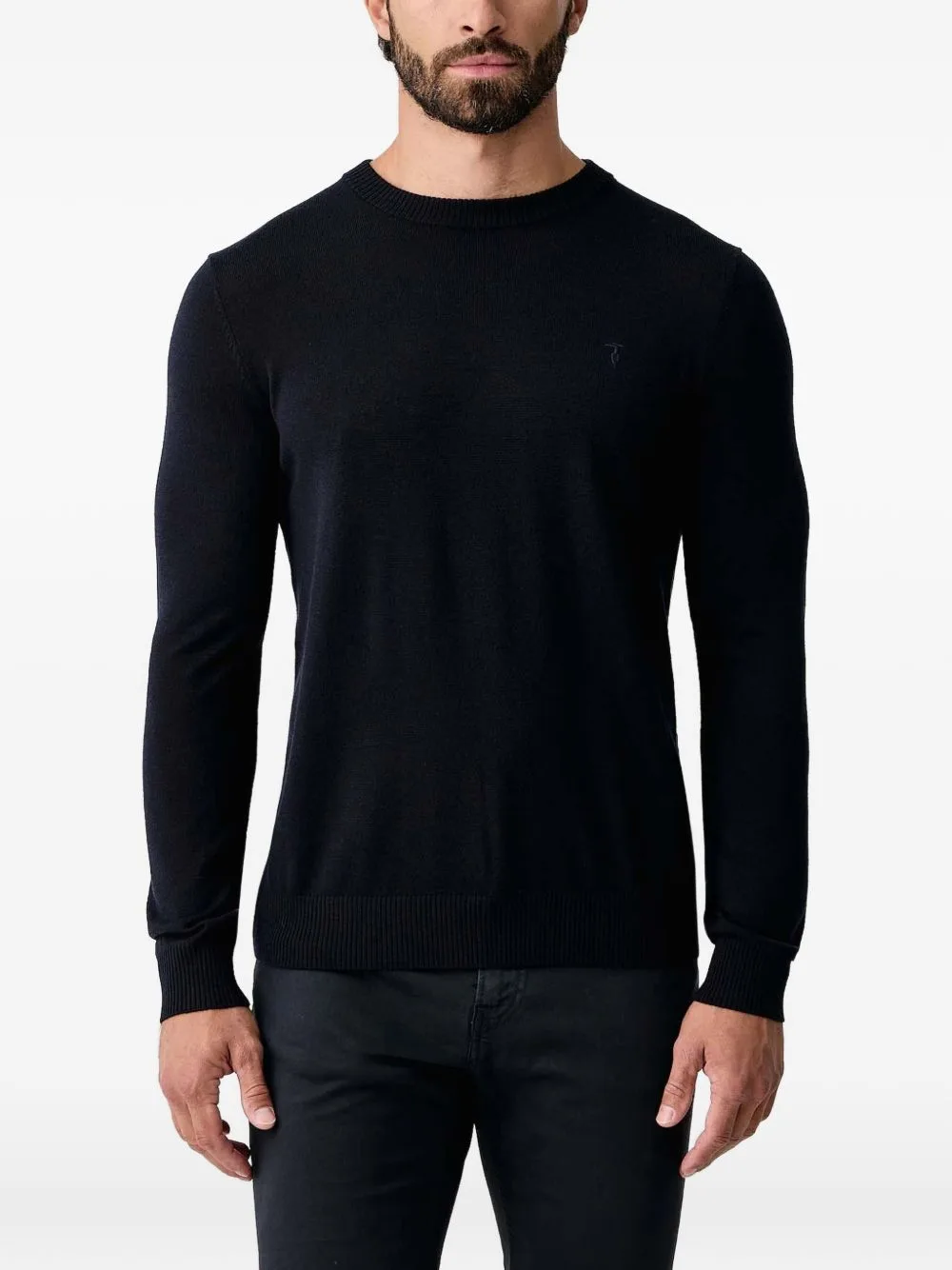 Logo-Embroidered Crew-Neck Sweater by Trussardi