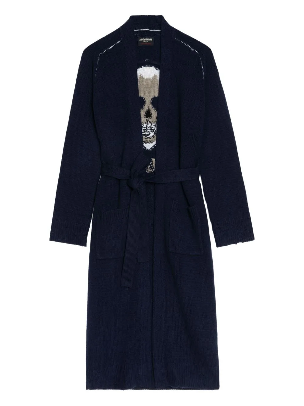 Salonny Skull-Intarsia Belted Cardi-Coat by Zadig&Voltaire
