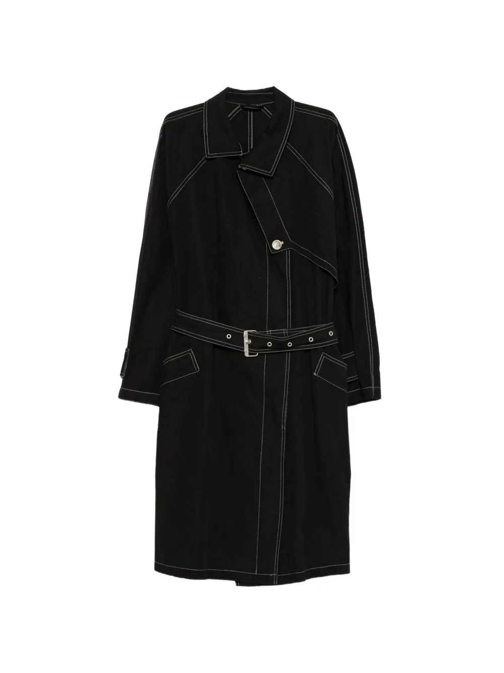1980s Contrast-Stitch Belted Jacket by Versace Pre-Owned