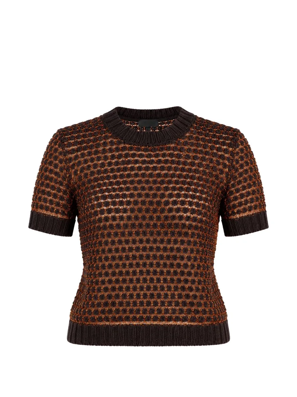 Honeycomb-Knit Short-Sleeve Sweater by Roberto Collina