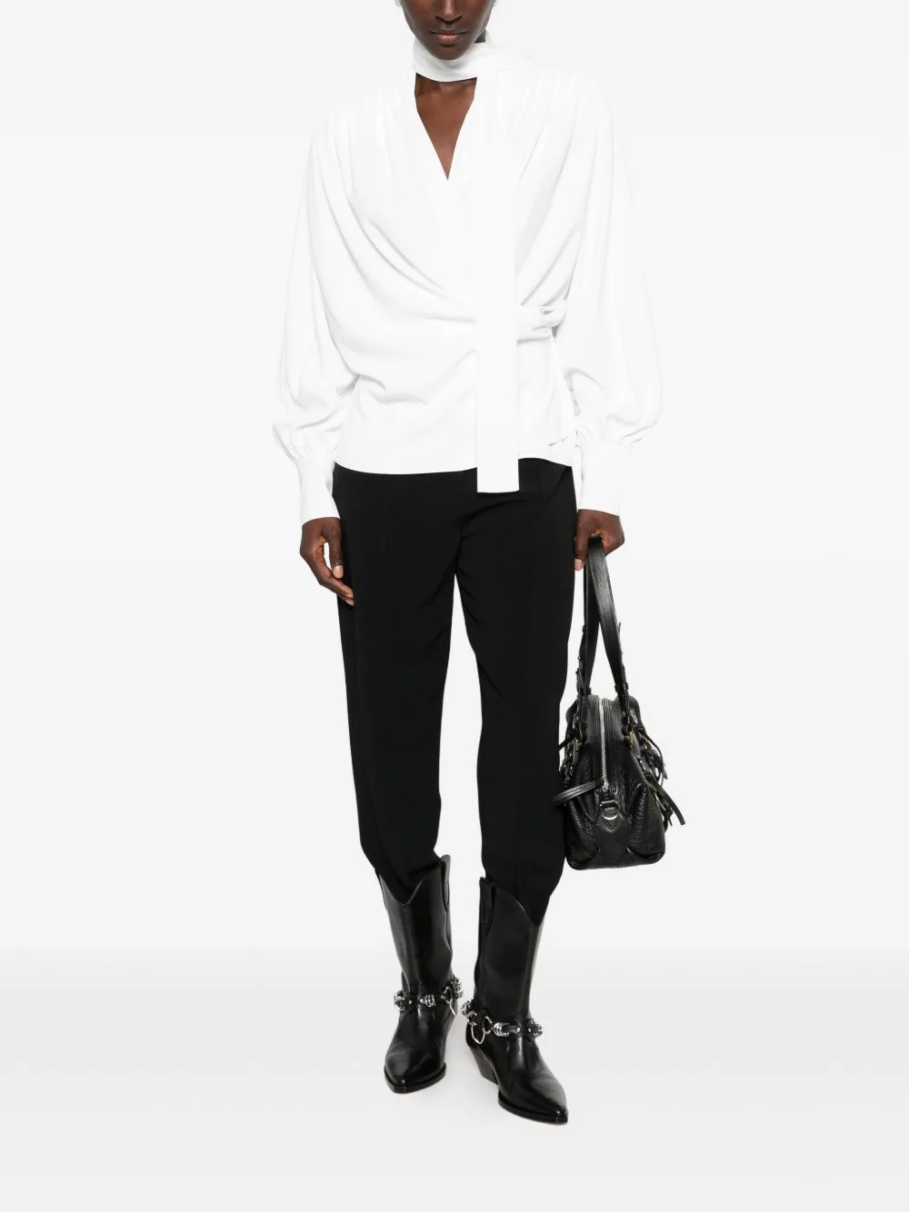 Scarf-Neck Draped Blouse by IRO