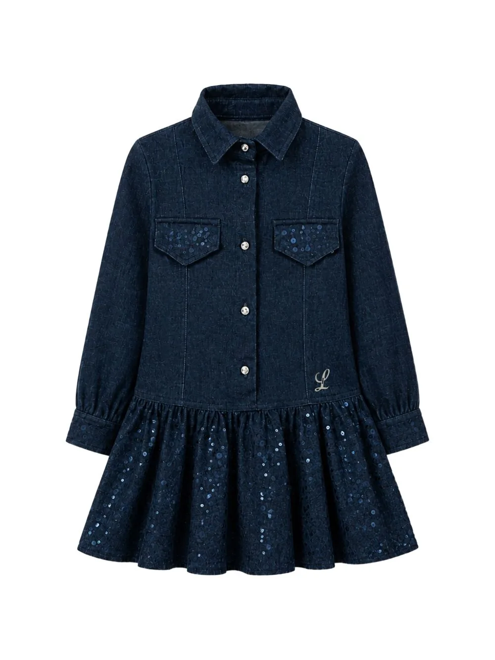 Sequin-Embellished Ruffled Dress by Lapin House