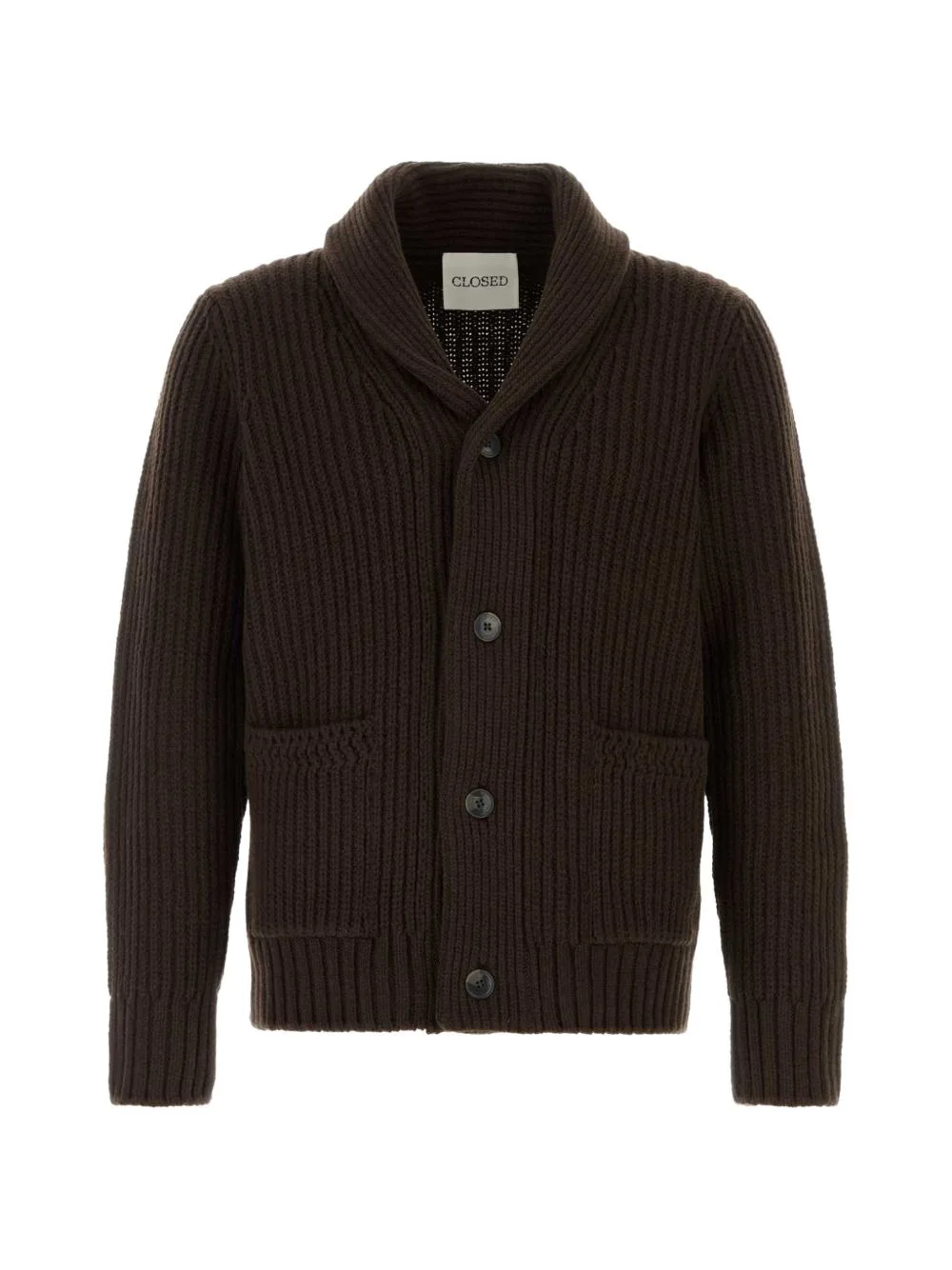 Ribbed Shawl-Collar Cardigan by Closed