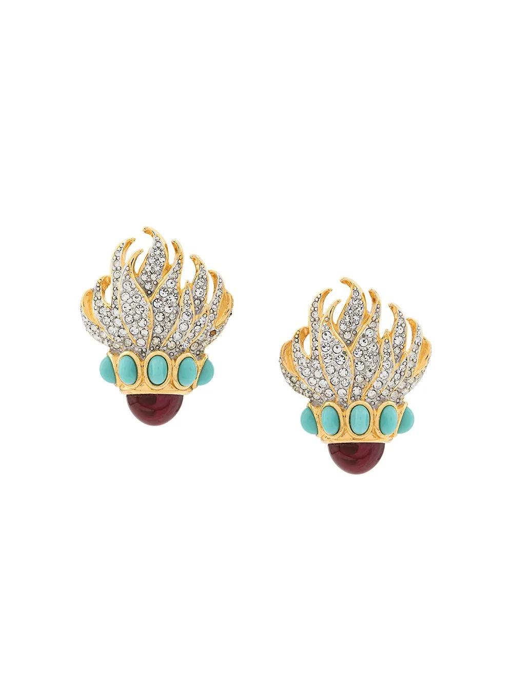 1980s Elizabeth Taylor Clip-On Earrings by Susan Caplan Vintage