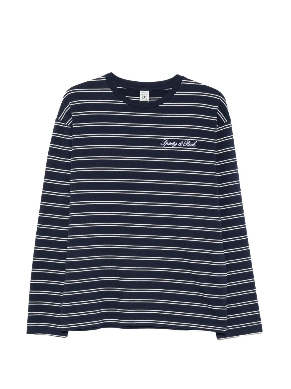 Signature Logo Striped Long-Sleeve T-Shirt by Sporty & Rich