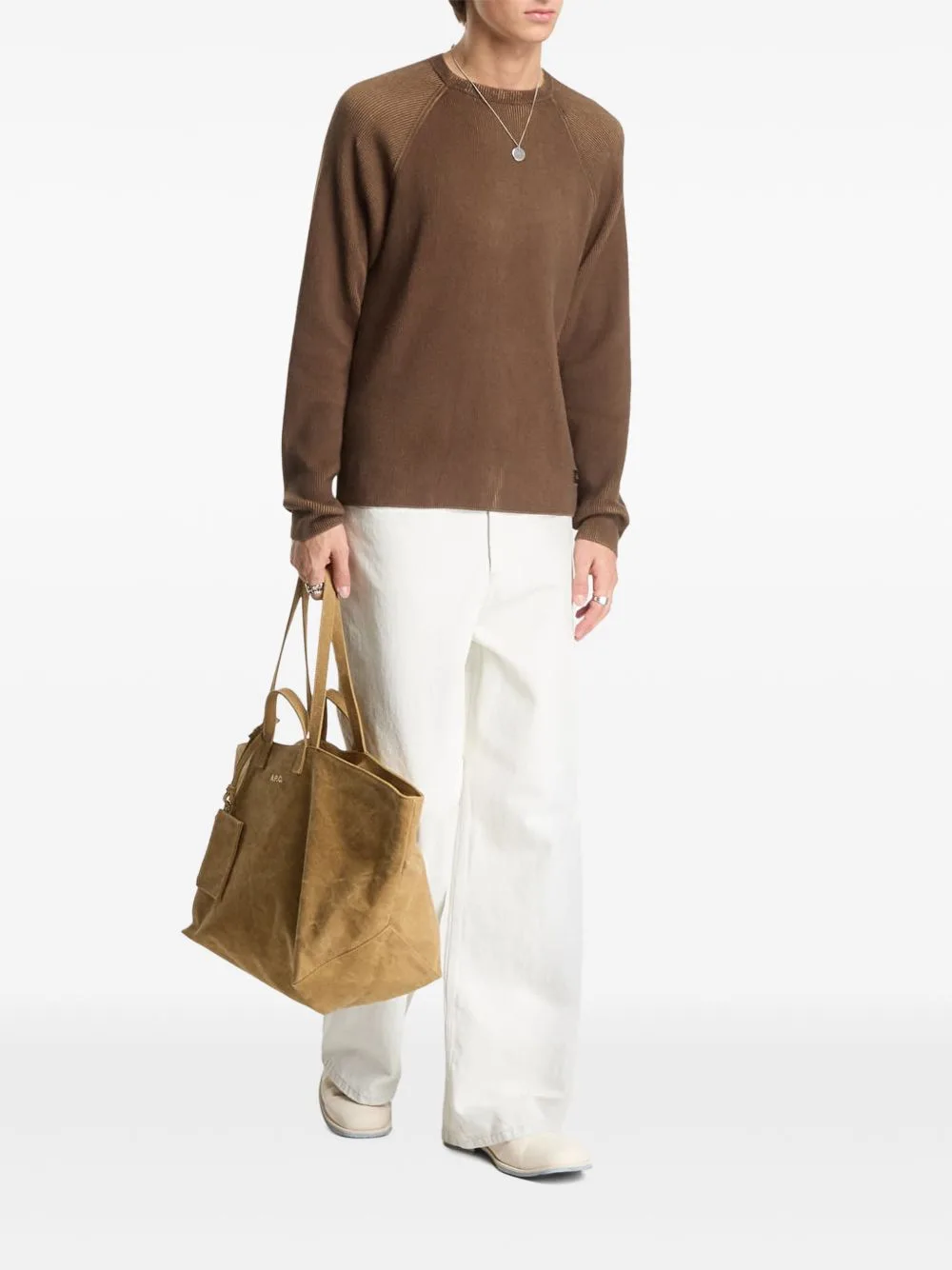 Ribbed Raglan-Sleeve Sweater by dime