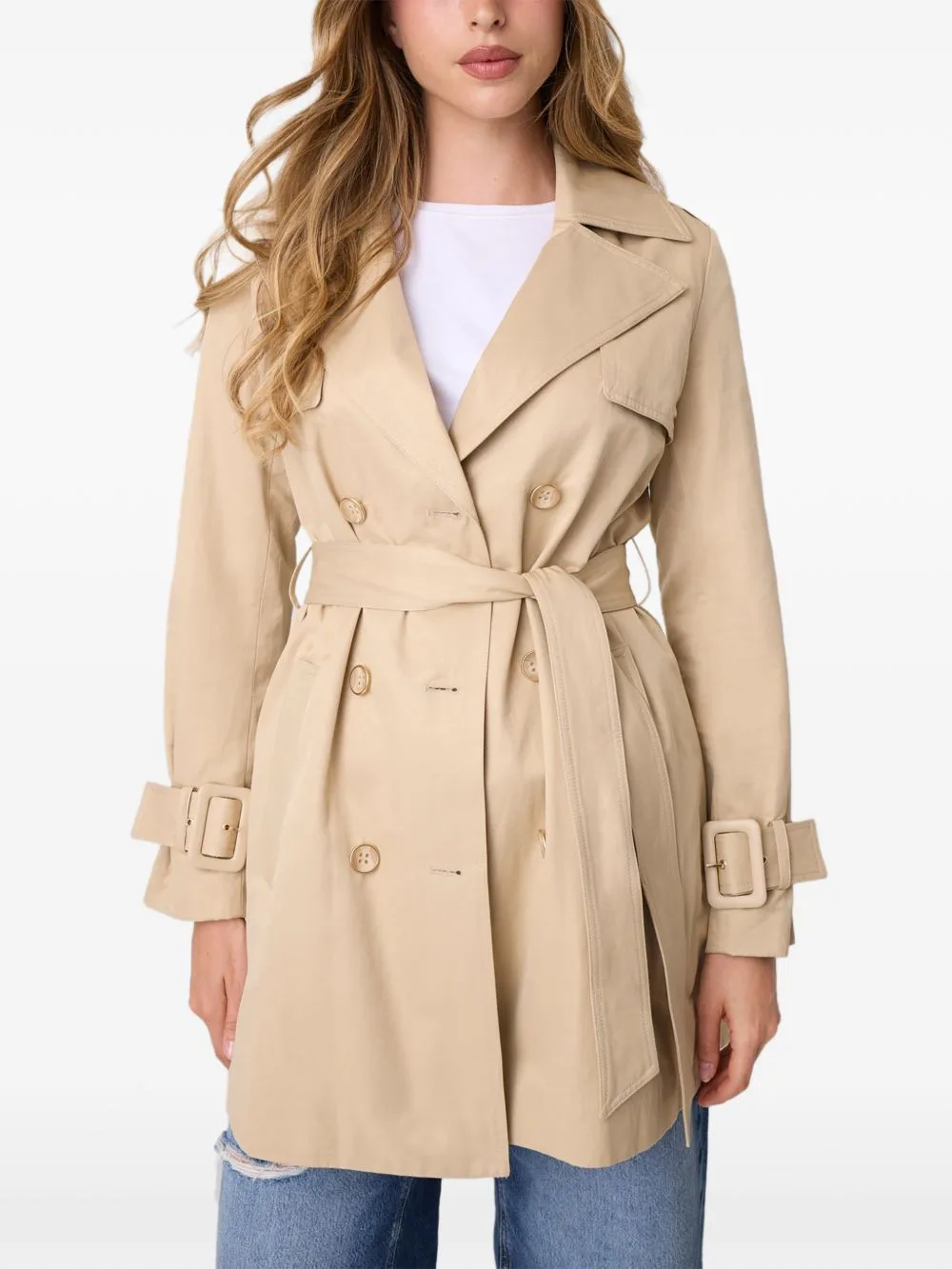 Double-Collar Double-Breasted Trench Coat