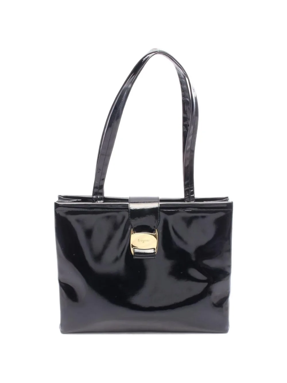 2010 Vara Patent Leather Tote Bag by Ferragamo Pre-Owned