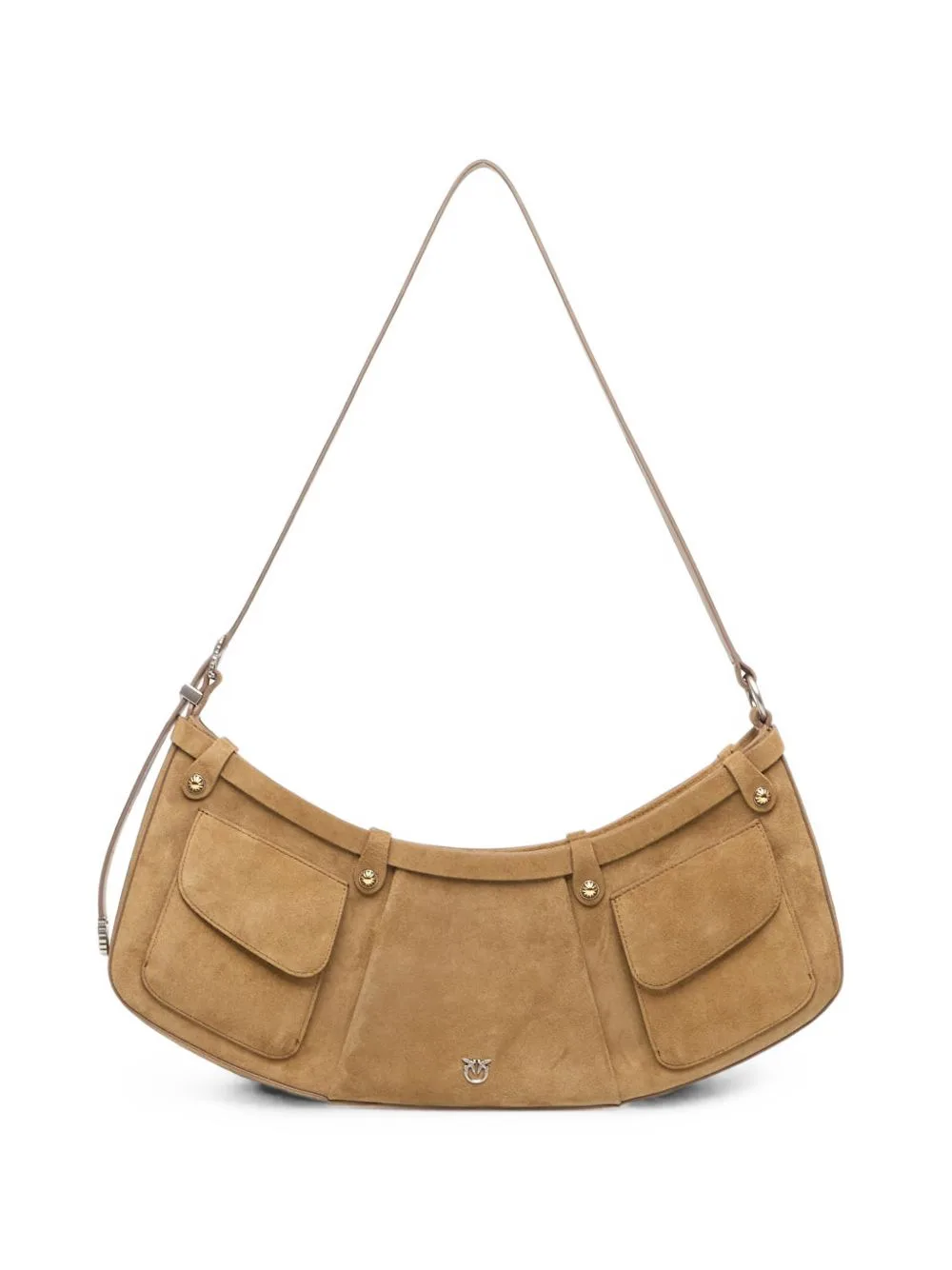 Pocket Body Bag Large Shoulder Bag in Suede with Pockets by PINKO