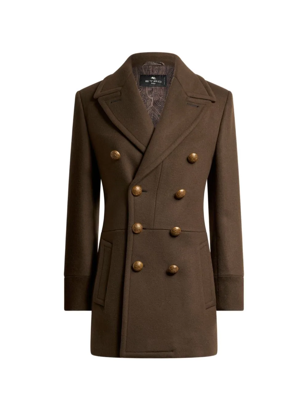 Long Double-Breasted Wool-Blend Cloth Jacket by ETRO
