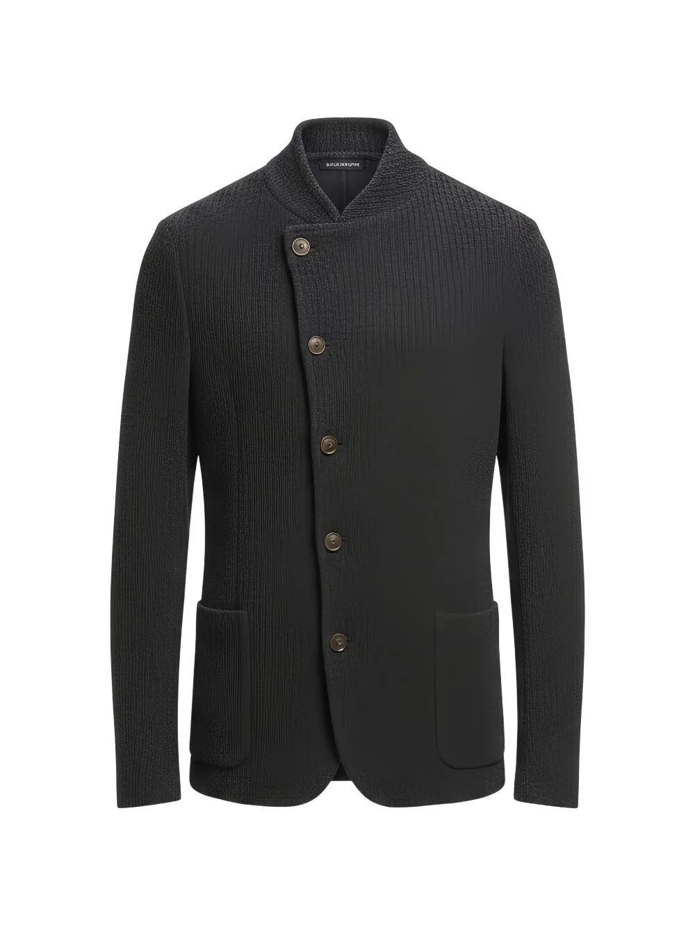 Asymmetric-Fastening Textured-Knit Cardigan by Emporio Armani