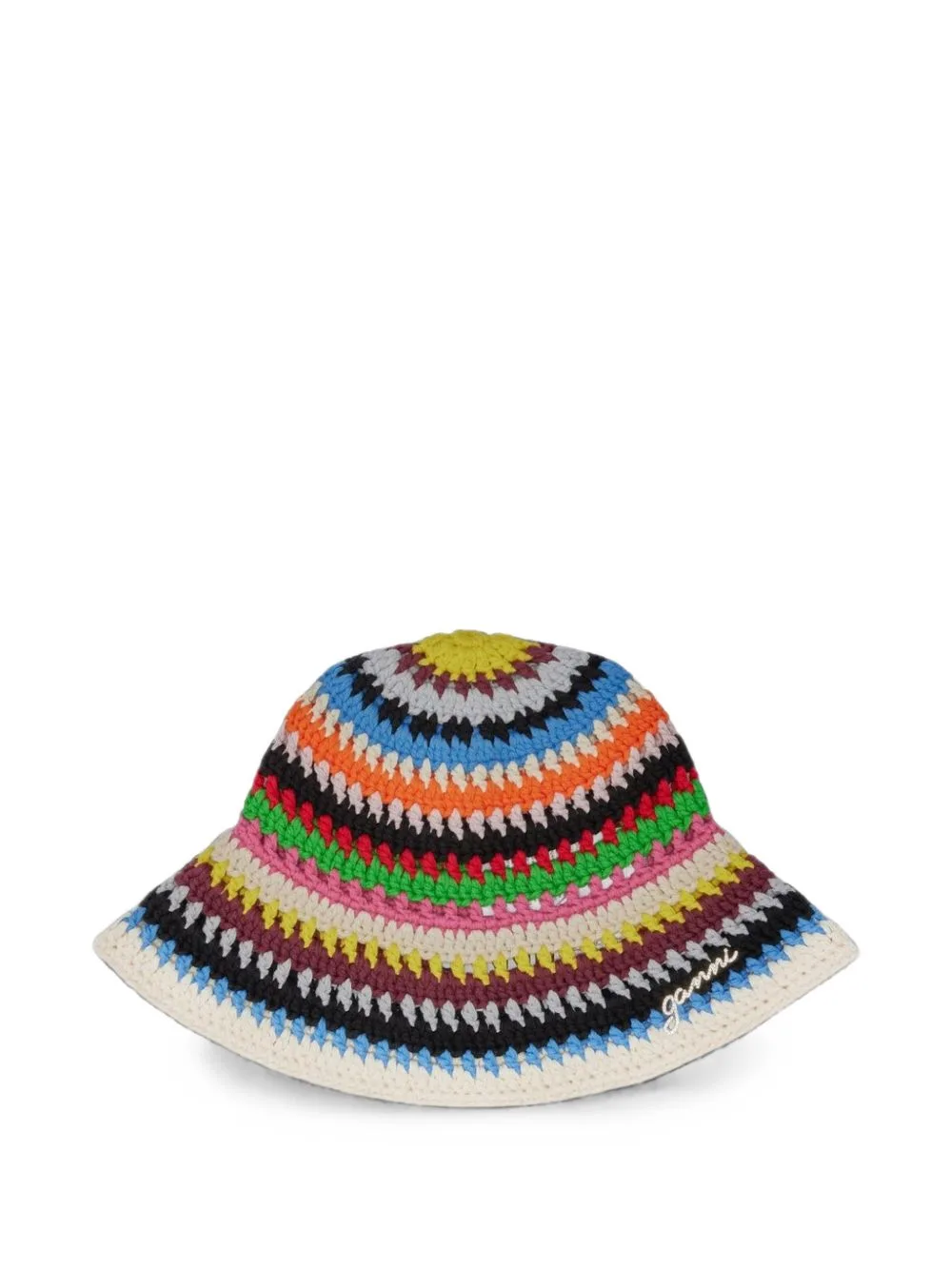 Striped Crochet Bucket Hat by GANNI