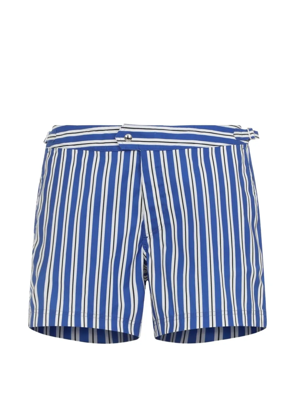 Bold Regimental Stripe Print Nylon Swim Shorts