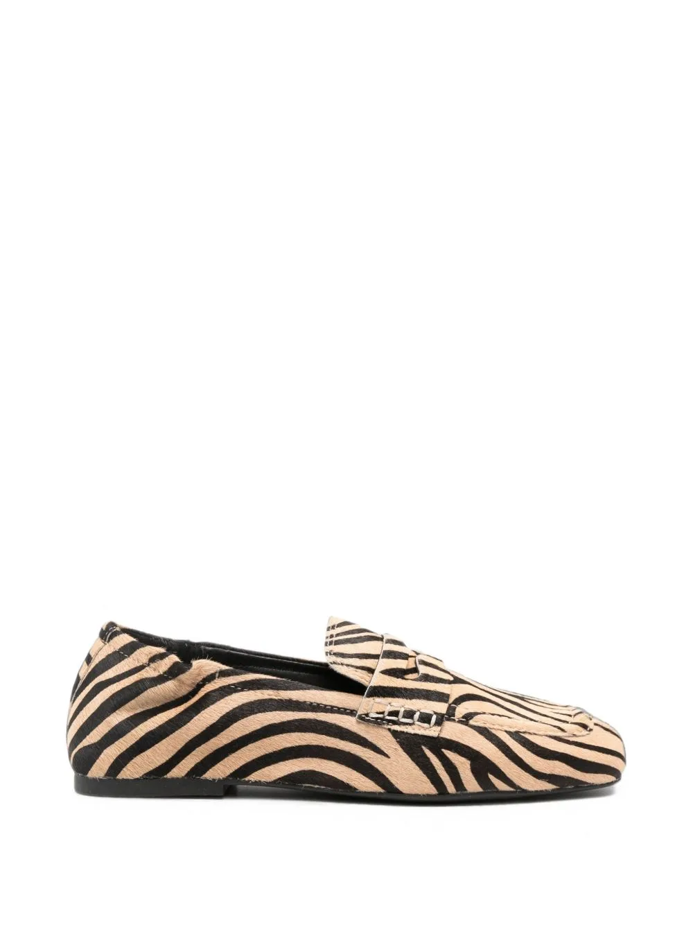 Zebra-Print Pony Hair Loafers by Ash
