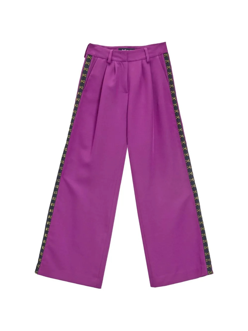 Hook-Detail Wide-Leg Trousers by Just Cavalli