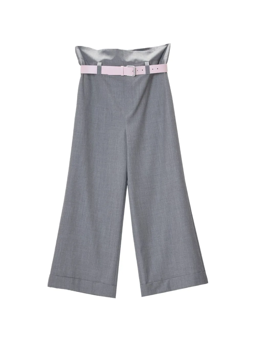 Belted Paperbag-Waist Palazzo Pants by Moschino