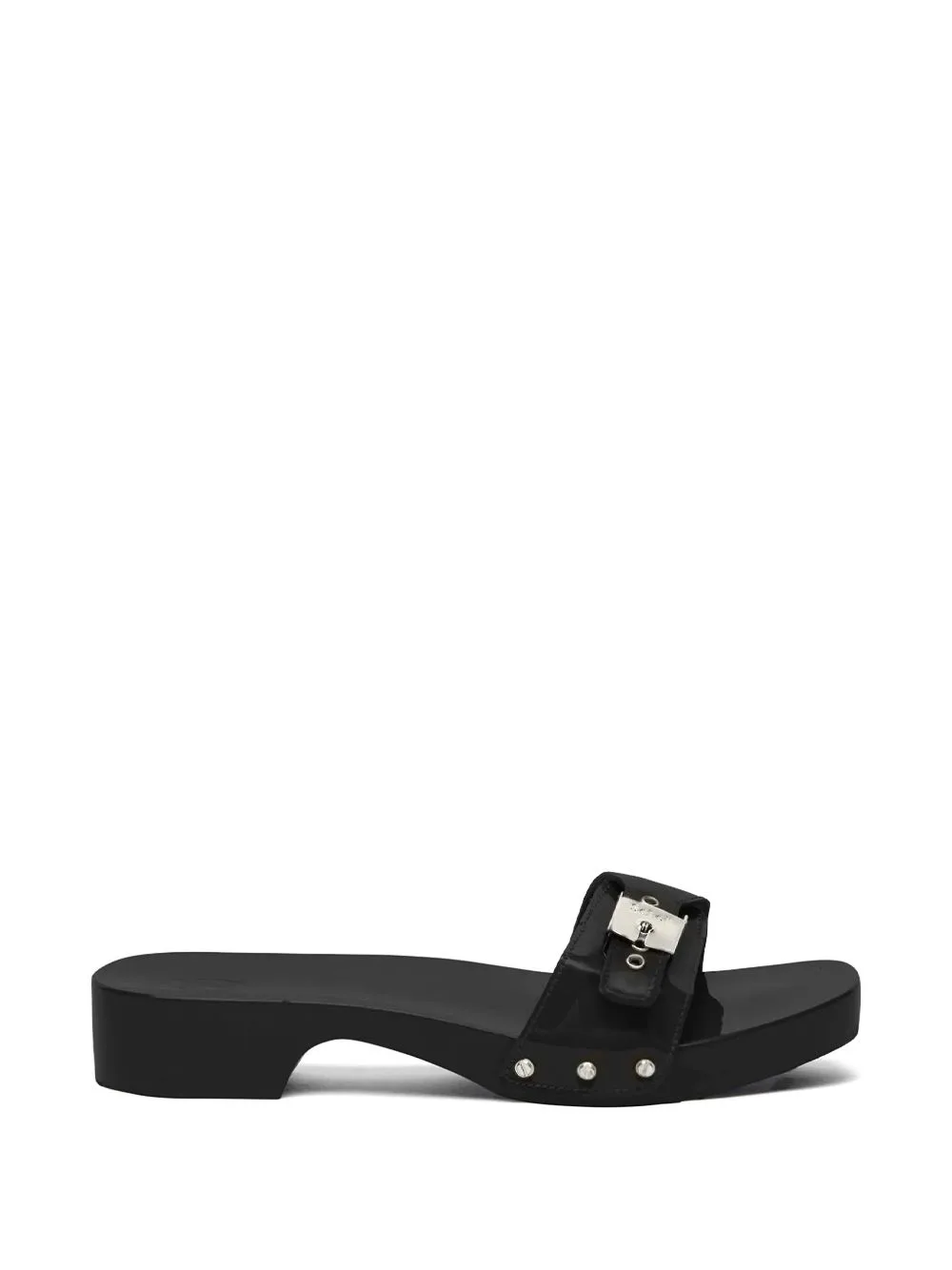 Patent-Leather Buckled Sandals