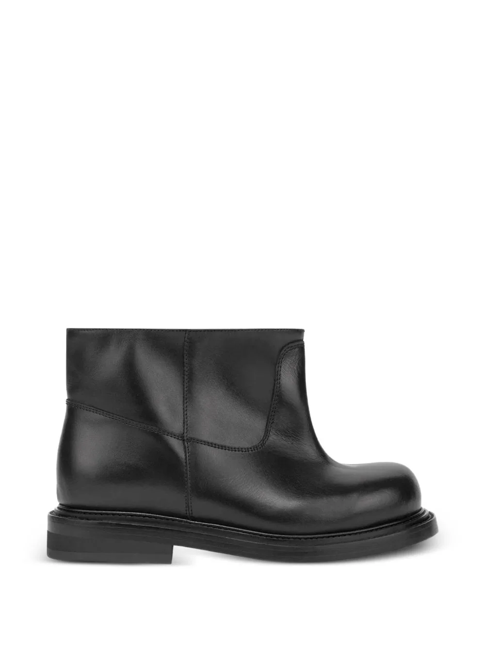 Round-Toe Leather Boots by Moschino