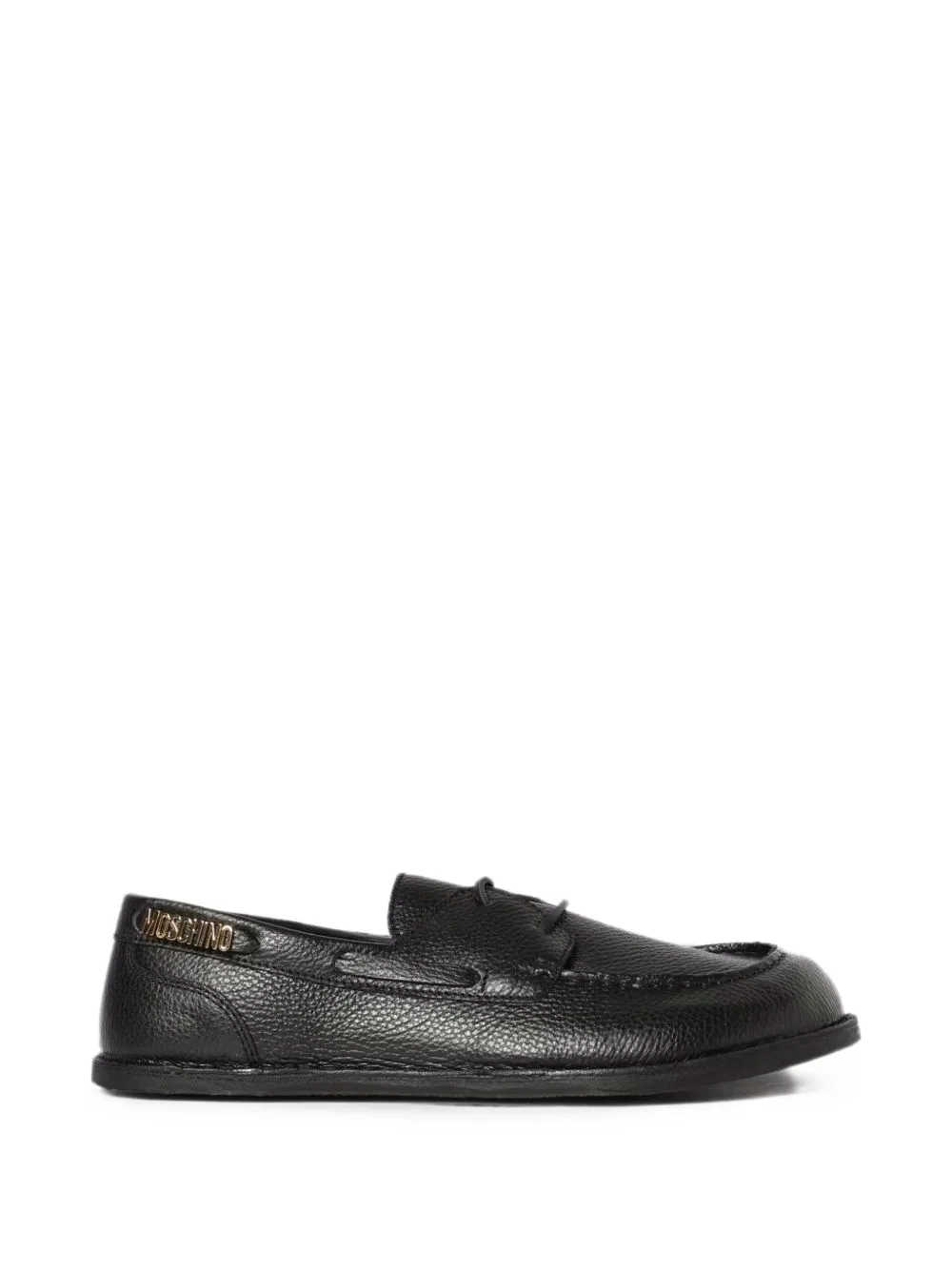 Adrian Logo-Plaque Loafers by Moschino