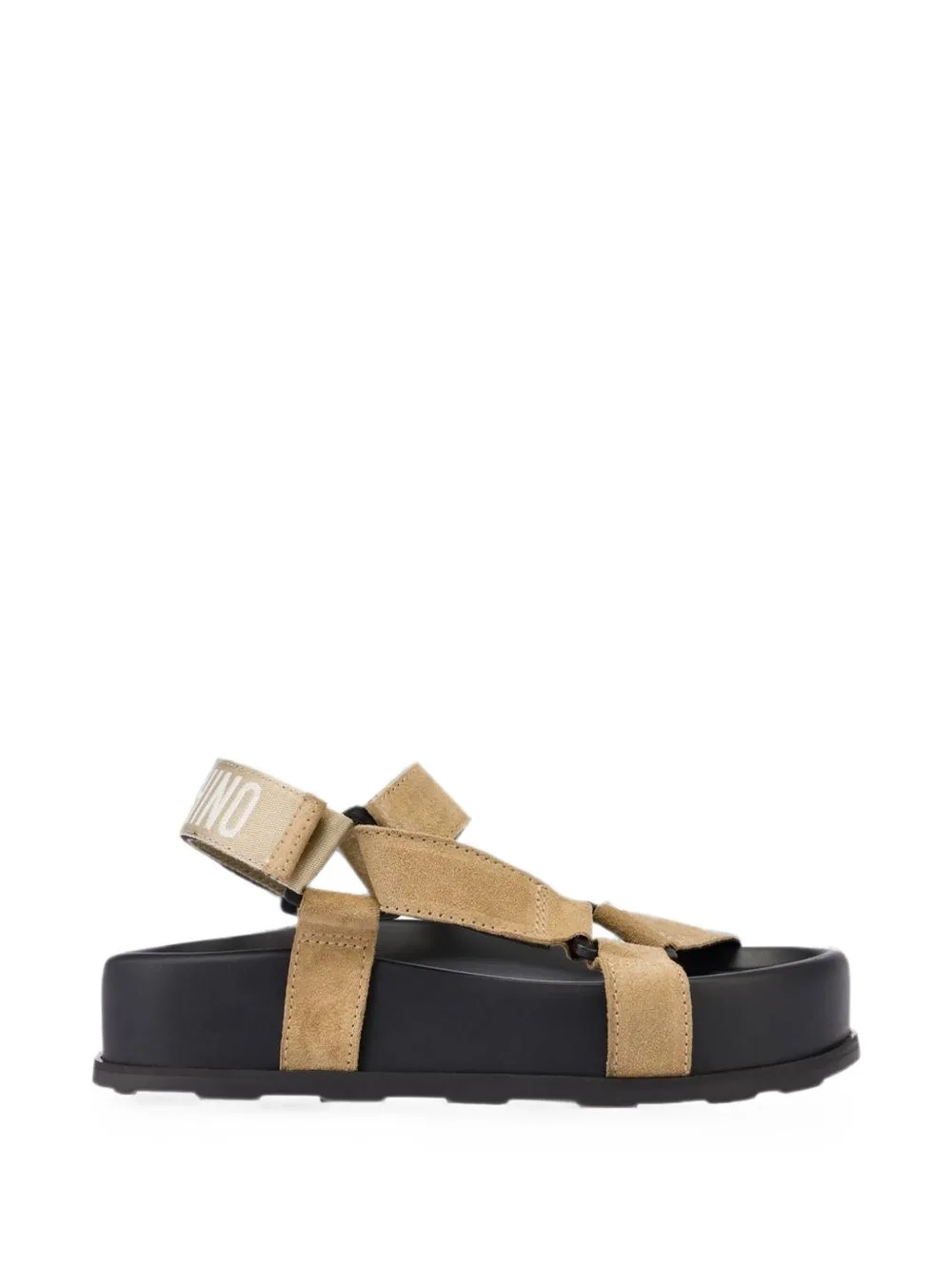 Logo-Jacquard Flatform Sandals by Moschino